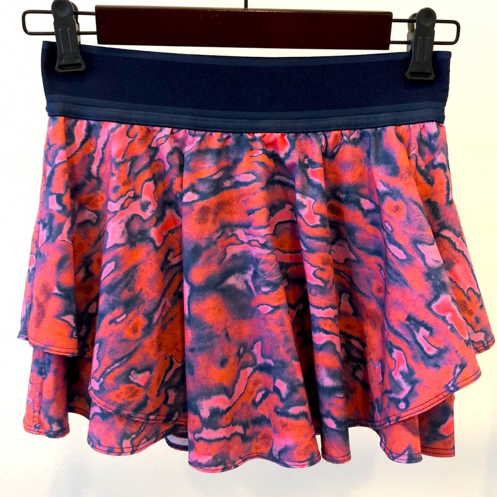Lululemon Court Rival Skirt Chroma Clash Pink And Blue Size 4 High Rise